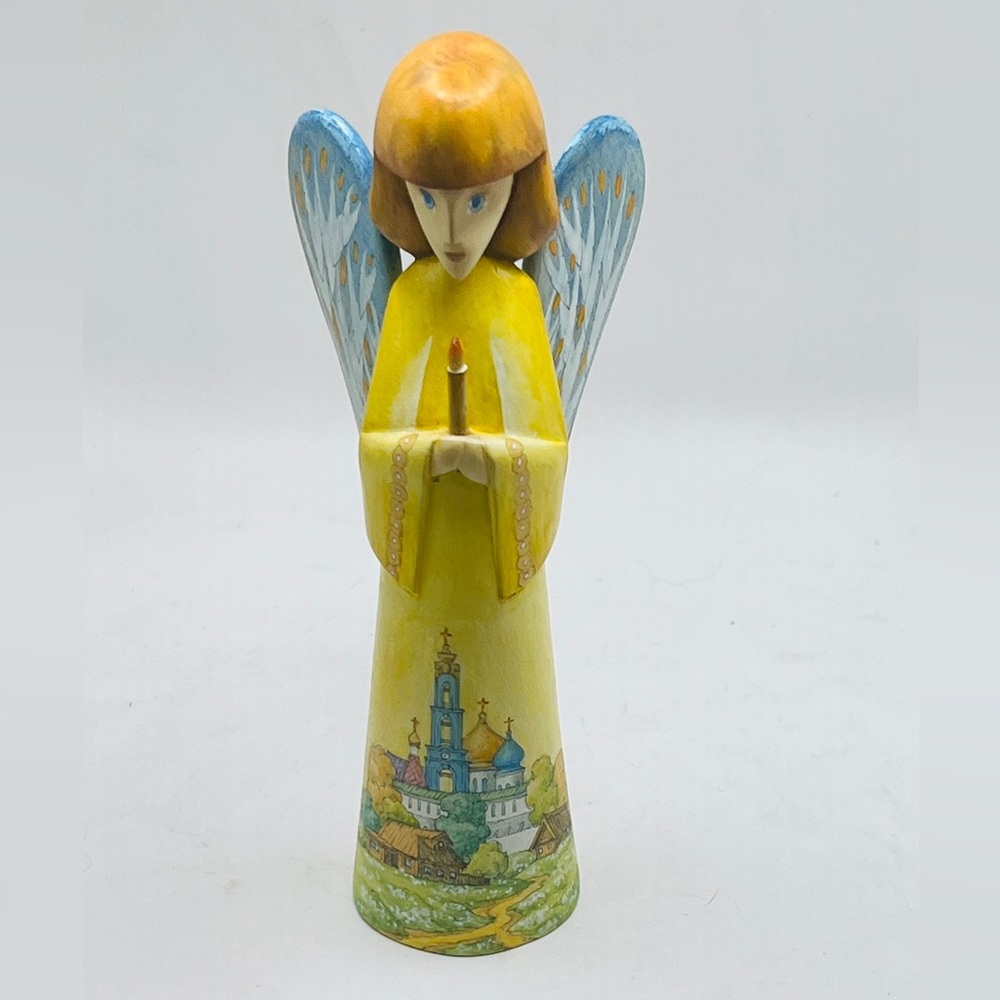 Russian Carved Wood Autumn Angel